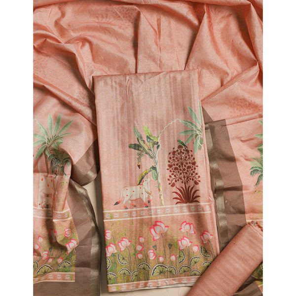MRINAL SEMI TUSSAR PICHWAI SUIT SET