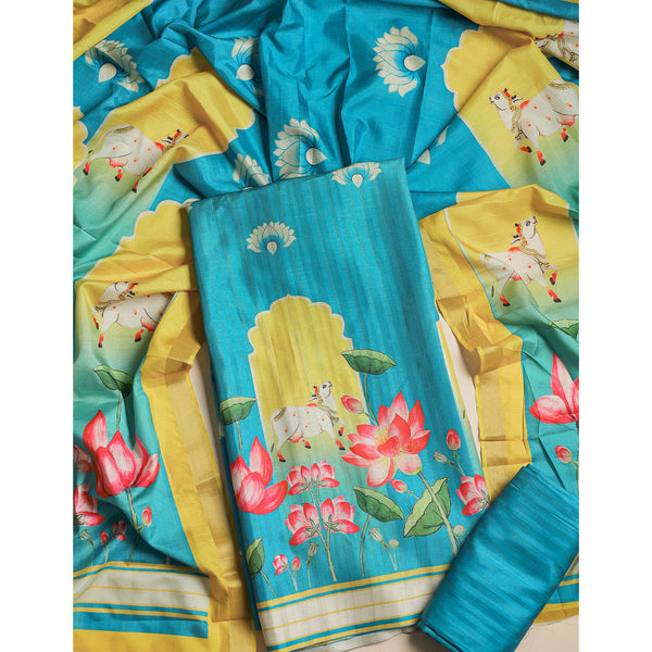 MRINAL SEMI TUSSAR PICHWAI SUIT SET