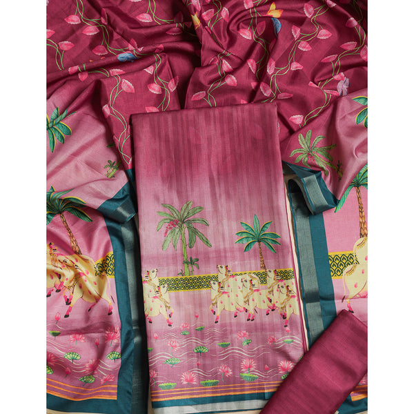 MRINAL SEMI TUSSAR PICHWAI SUIT SET