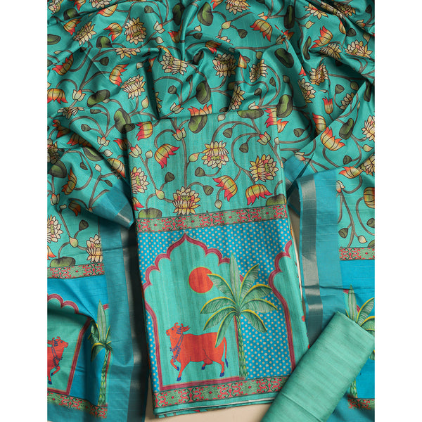 MRINAL SEMI TUSSAR PICHWAI SUIT SET