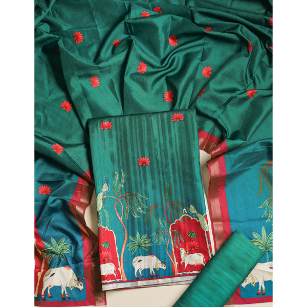 MRINAL SEMI TUSSAR PICHWAI SUIT SET