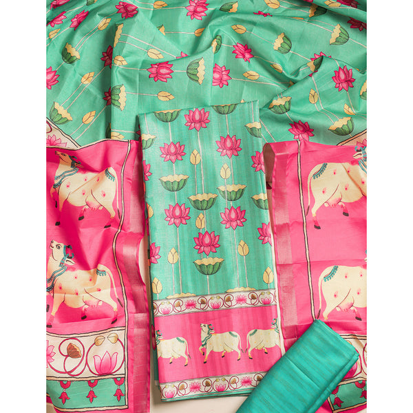 MRINAL SEMI TUSSAR PICHWAI SUIT SET