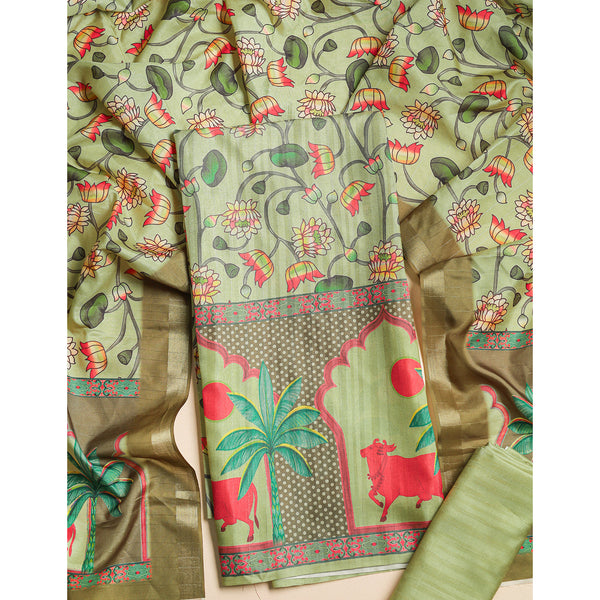 MRINAL SEMI TUSSAR PICHWAI SUIT SET