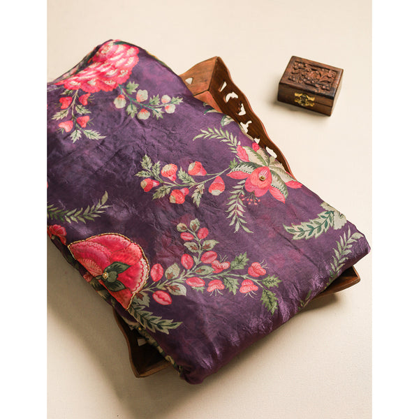 SATIN SILK KHATLI WORK FABRIC