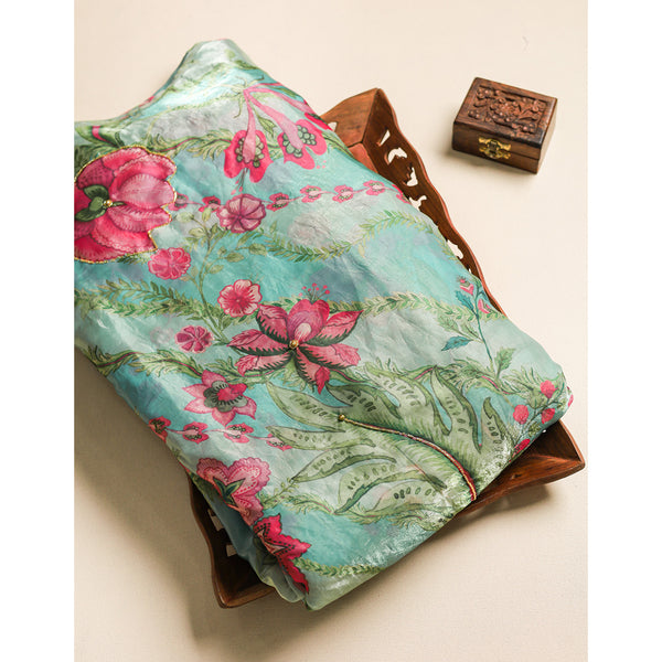 SATIN SILK KHATLI WORK FABRIC