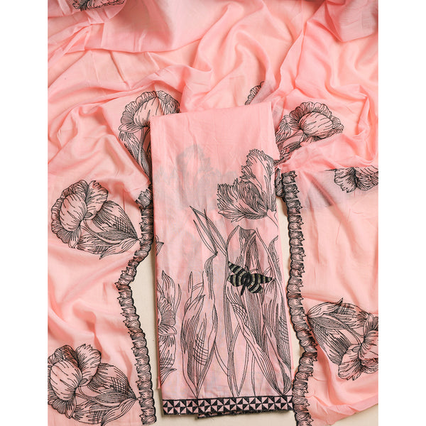 COTTON EMBROIDERED 2 PIECE SUIT SET