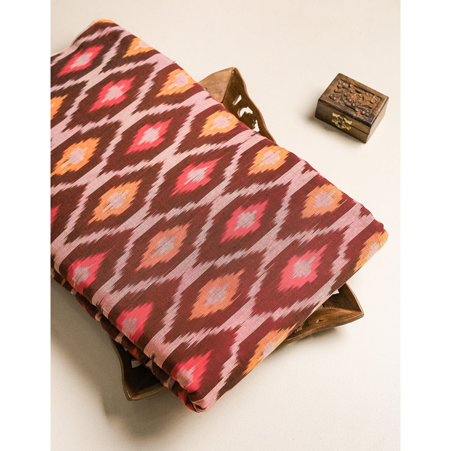 COTTON WOVEN DOUBLE IKAT FABRIC