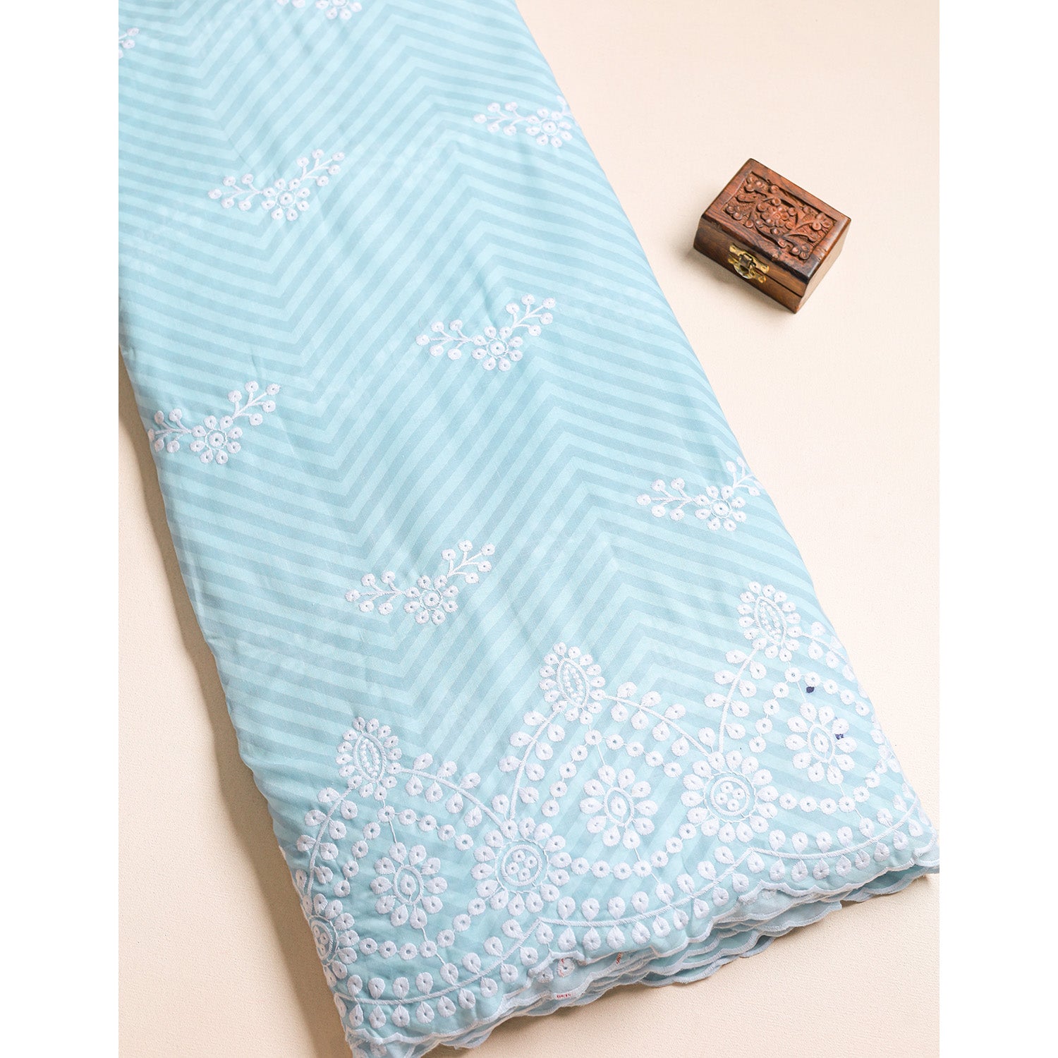 COTTON DAMAN EMBROIDERED FABRIC