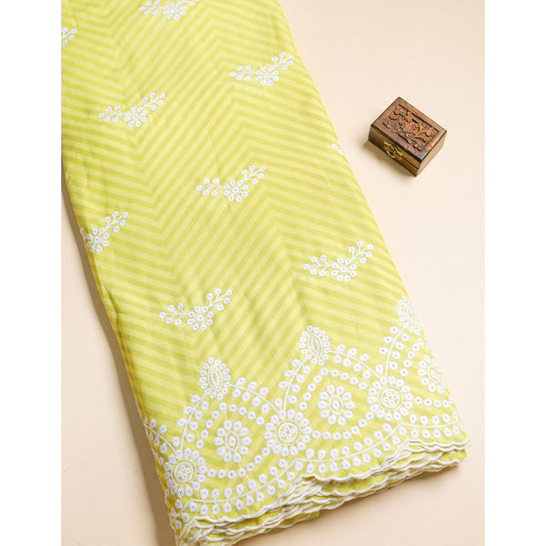 COTTON DAMAN EMBROIDERED FABRIC