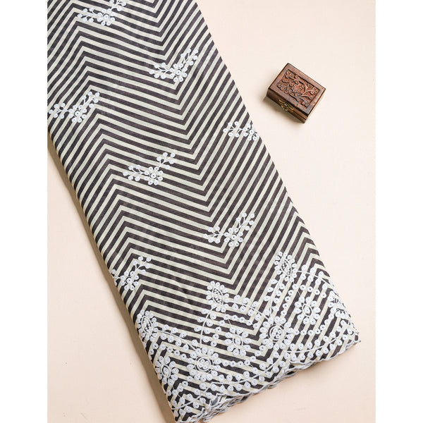 COTTON DAMAN EMBROIDERED FABRIC