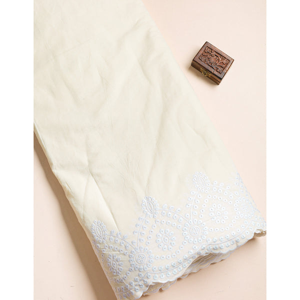 COTTON DAMAN EMBROIDERED FABRIC