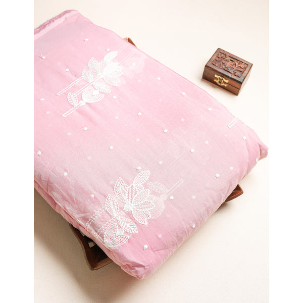 MALAI CHANDERI EMBROIDERED FABRIC