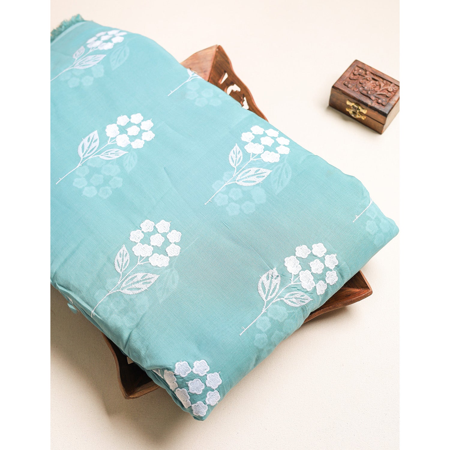 MALAI CHANDERI EMBROIDERED FABRIC