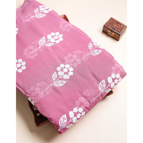 MALAI CHANDERI EMBROIDERED FABRIC