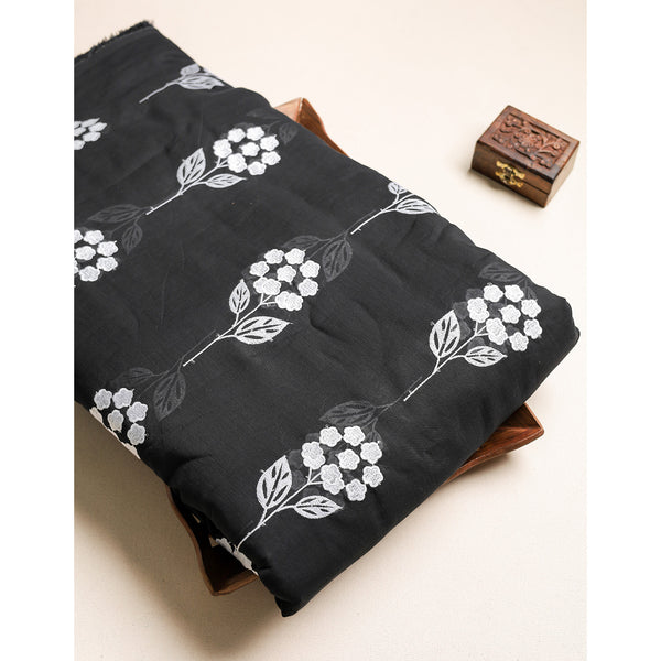 MALAI CHANDERI EMBROIDERED FABRIC
