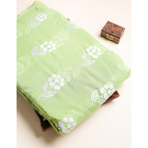 MALAI CHANDERI EMBROIDERED FABRIC