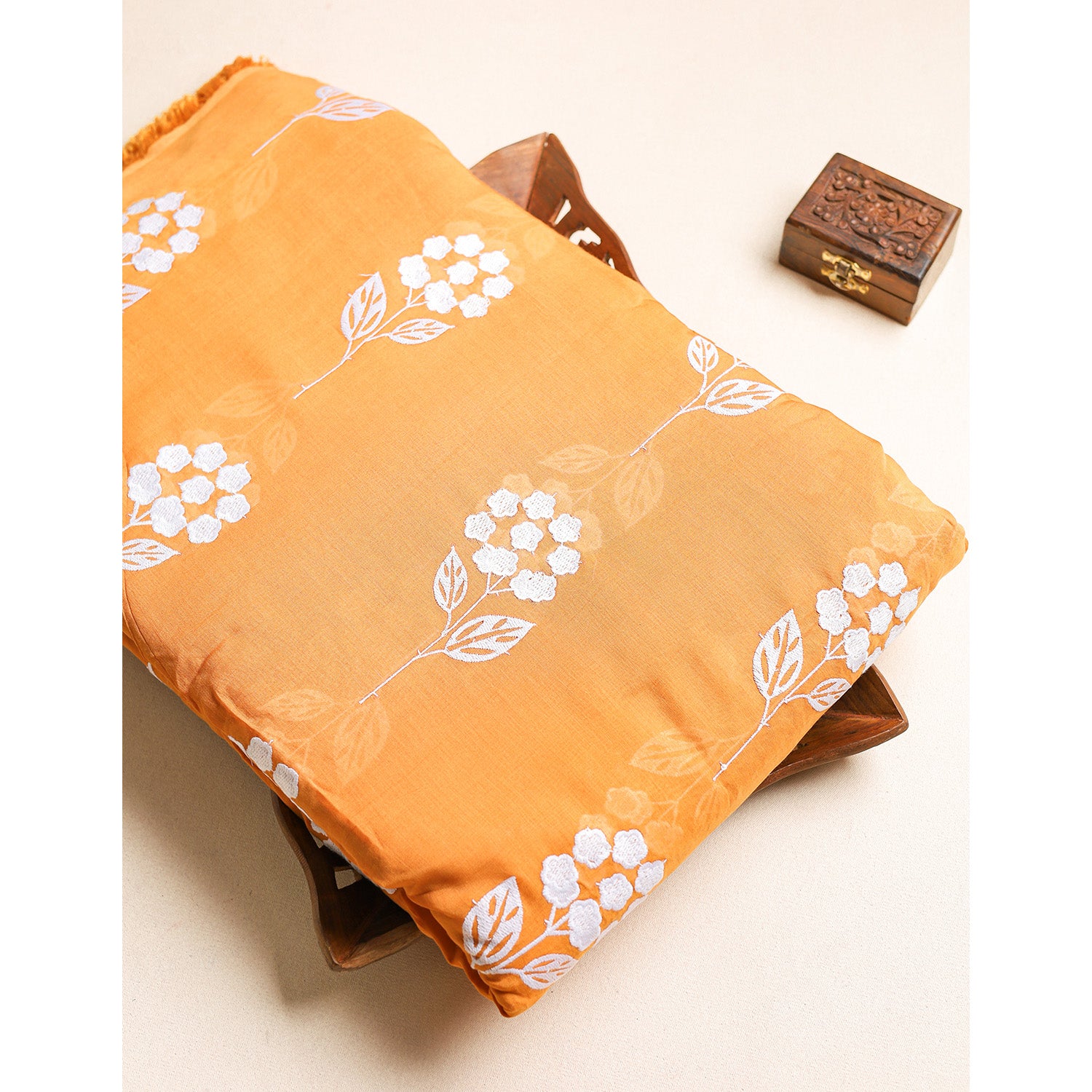 MALAI CHANDERI EMBROIDERED FABRIC