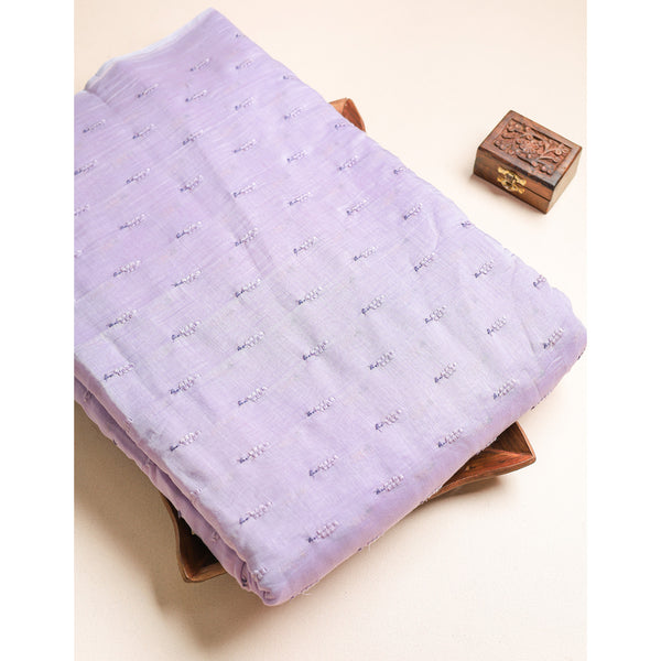 MALAI CHANDERI EMBROIDERED FABRIC