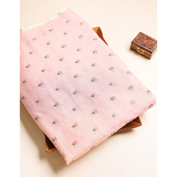 MALAI CHANDERI EMBROIDERED FABRIC