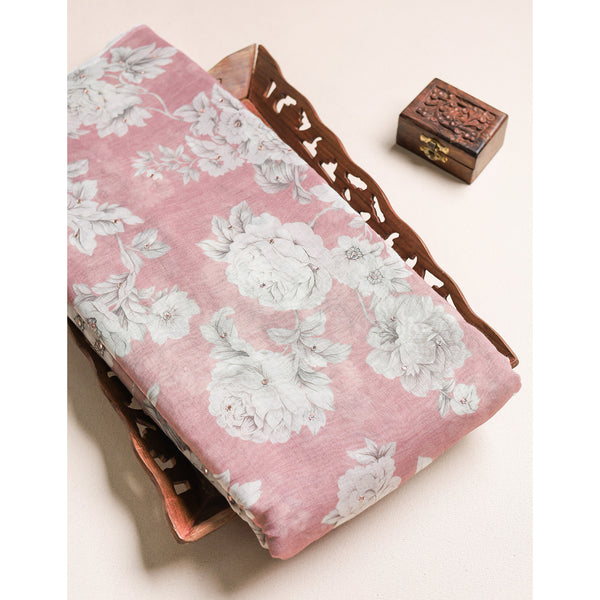 PURE MALAI CHANDERI MIRRORWORK FABRIC