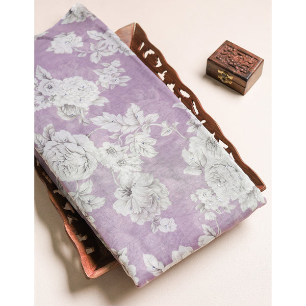 PURE MALAI CHANDERI MIRRORWORK FABRIC