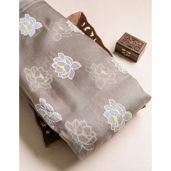 PURE ORGANZA EMBROIDERED FABRIC