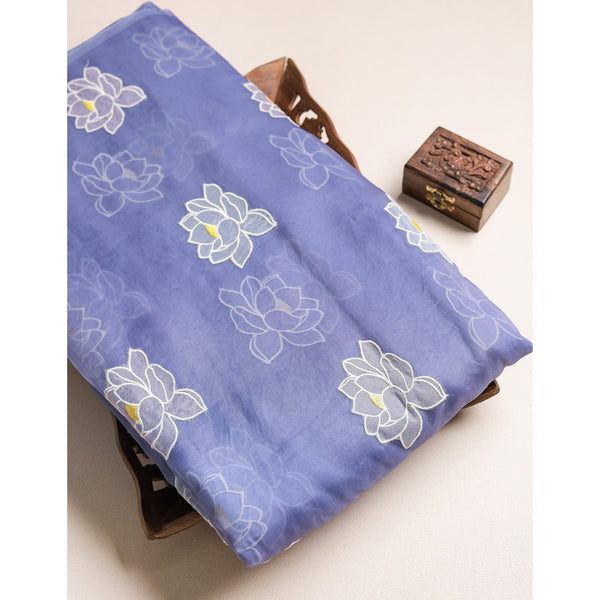 PURE ORGANZA EMBROIDERED FABRIC