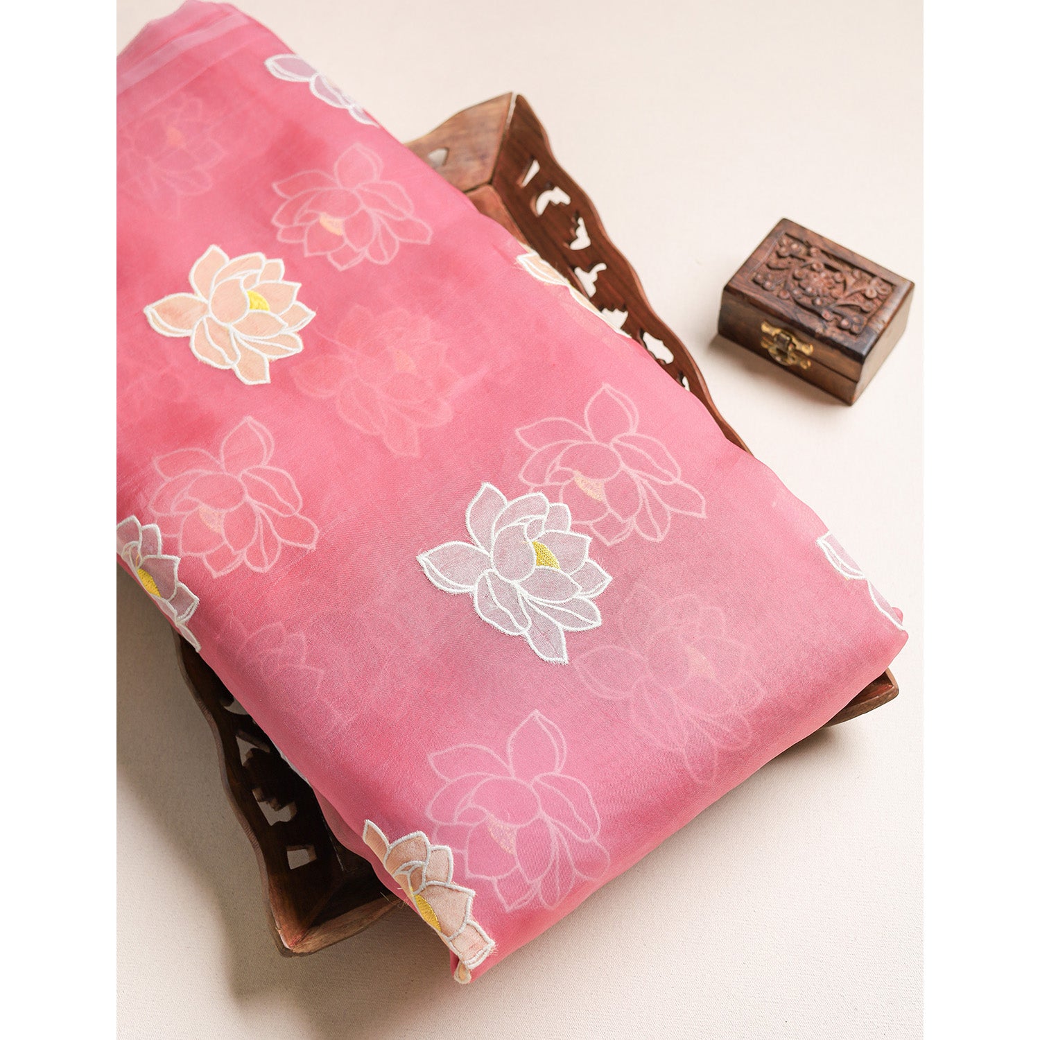 PURE ORGANZA EMBROIDERED FABRIC