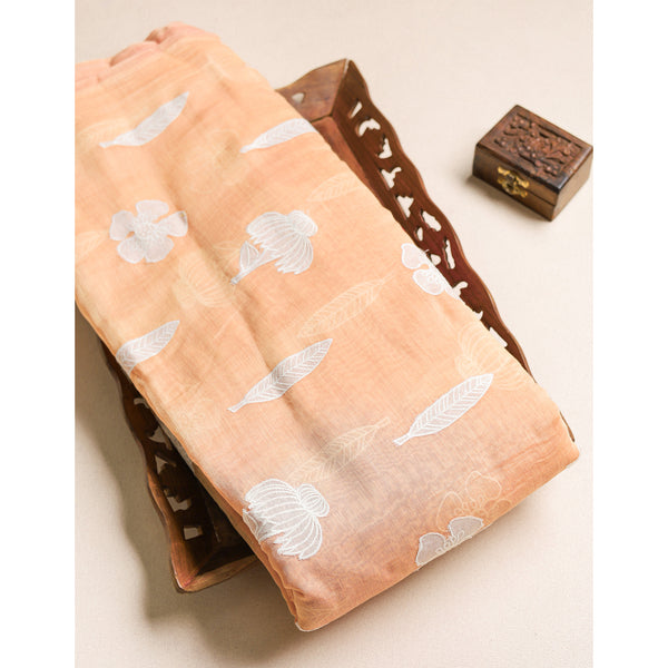 PURE MALAI CHANDERI EMBROIDERED FABRIC