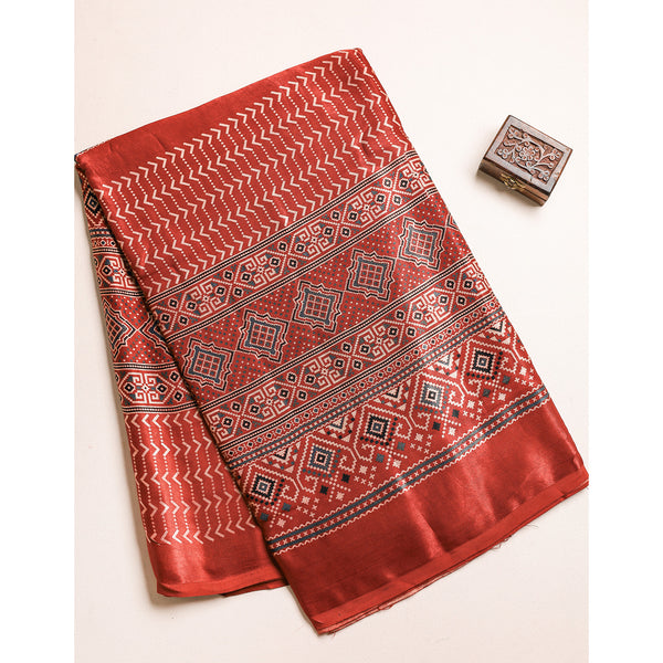 MASHRU SILK AJRAKH FABRIC