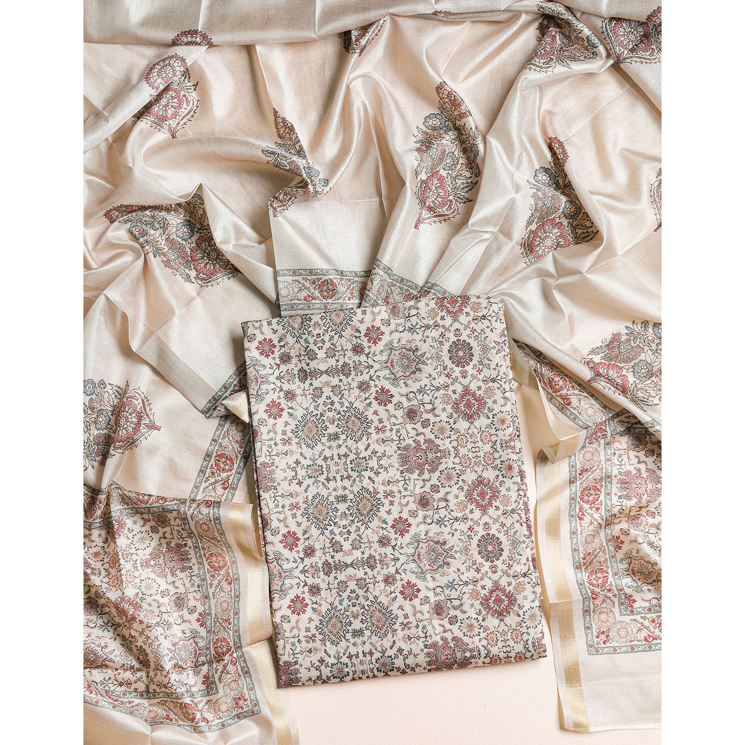 SEMI TUSSAR 2 PIECE SUIT SET