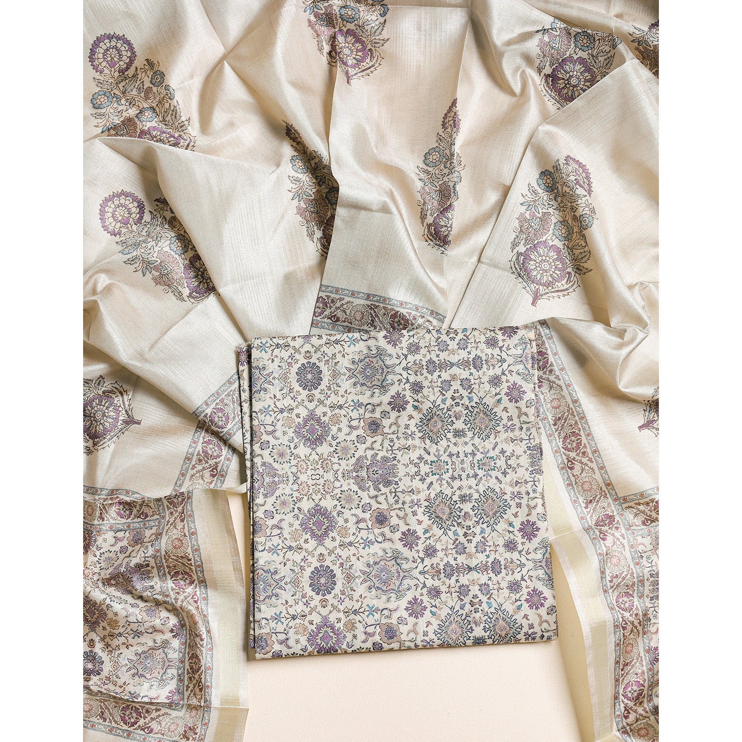 SEMI TUSSAR 2 PIECE SUIT SET