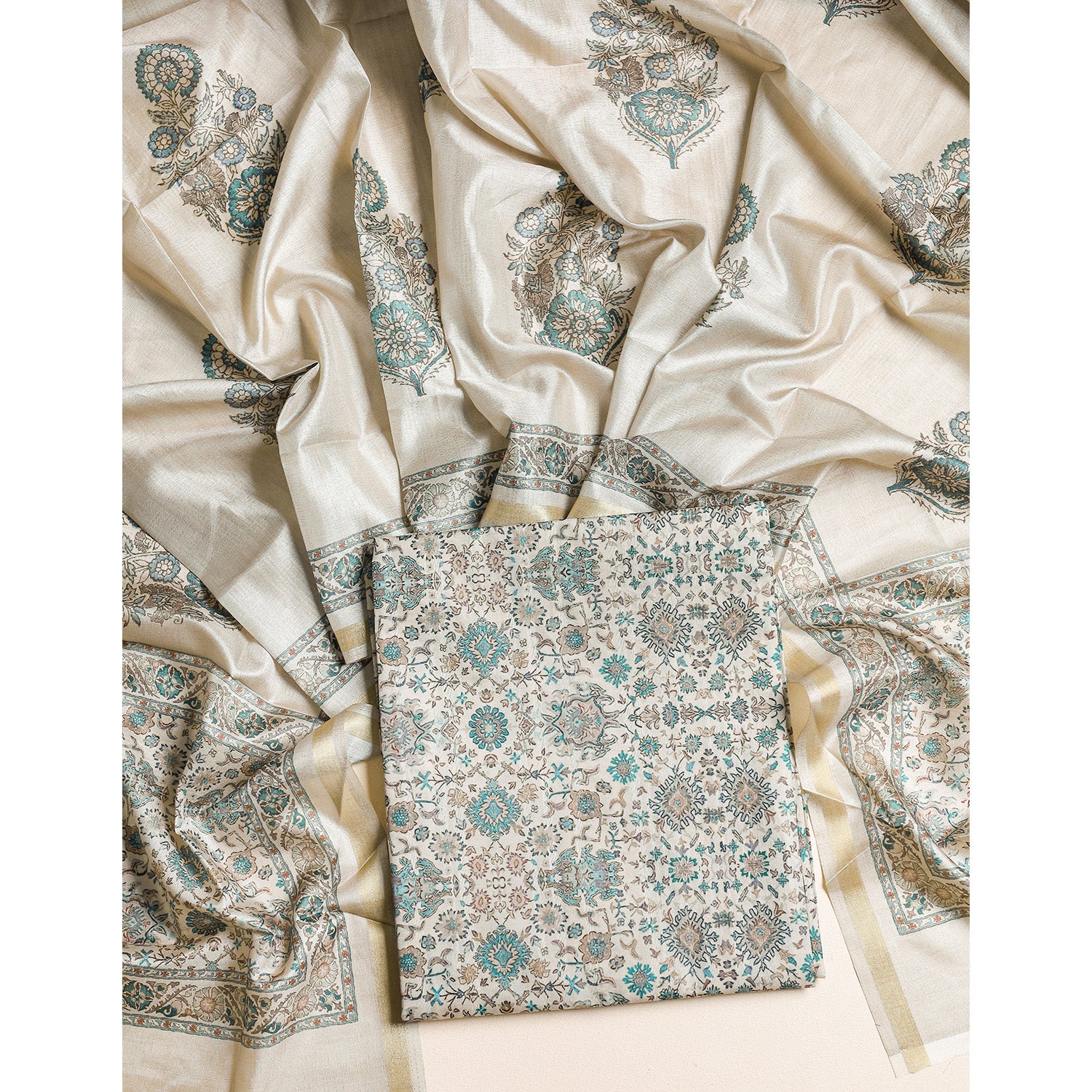 SEMI TUSSAR 2 PIECE SUIT SET