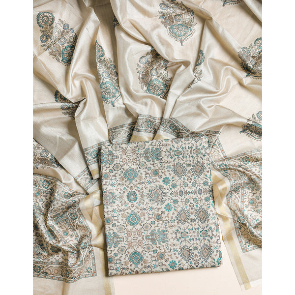 SEMI TUSSAR 2 PIECE SUIT SET