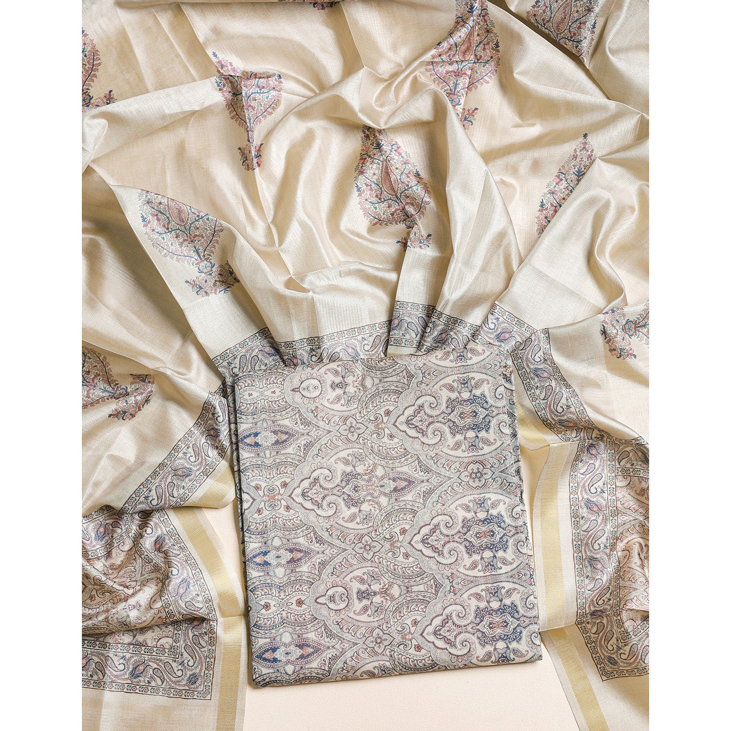 SEMI TUSSAR 2 PIECE SUIT SET