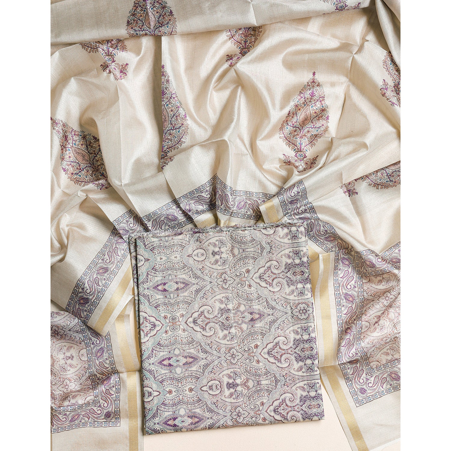 SEMI TUSSAR 2 PIECE SUIT SET