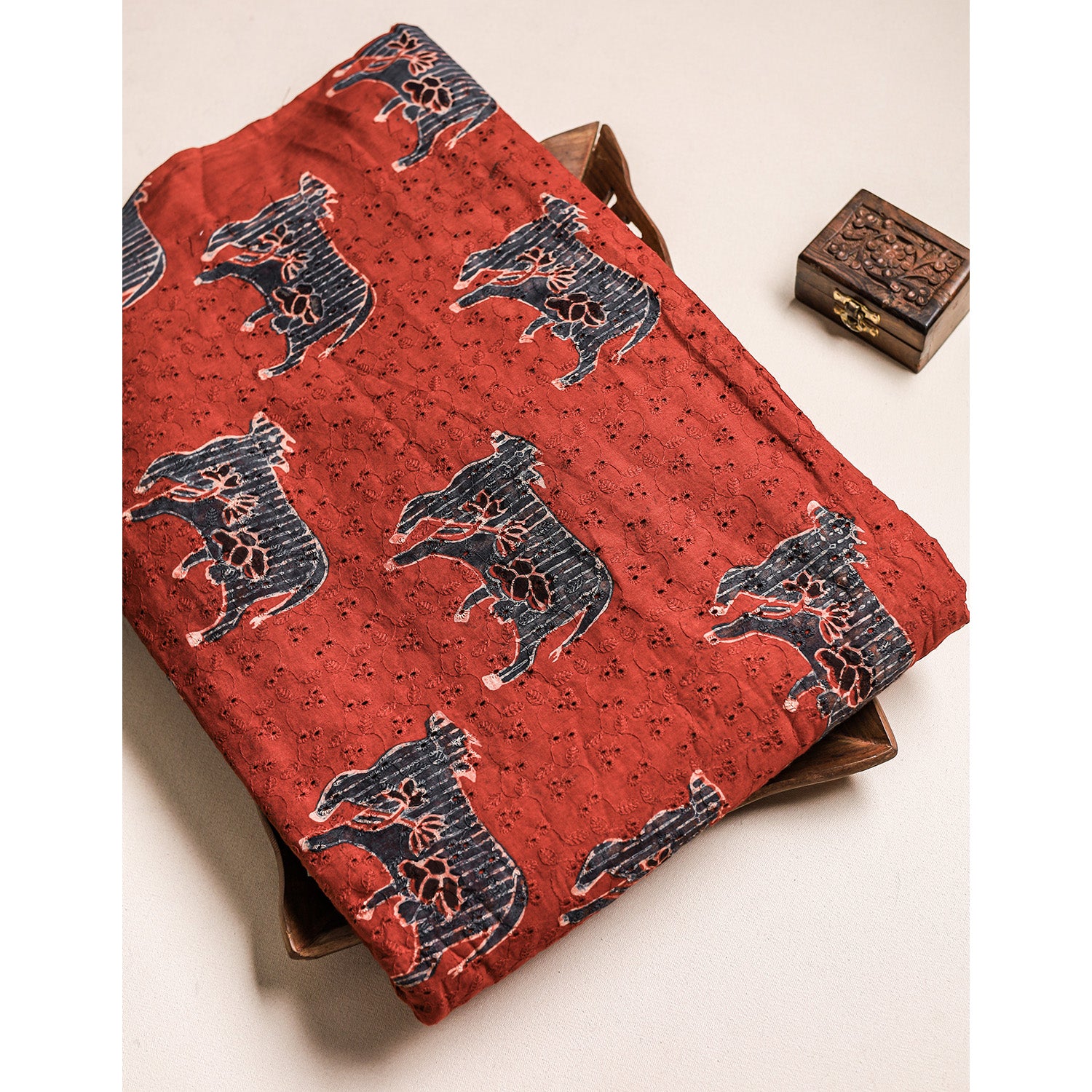 Pure Ajrakh Cotton Hakoba Fabric