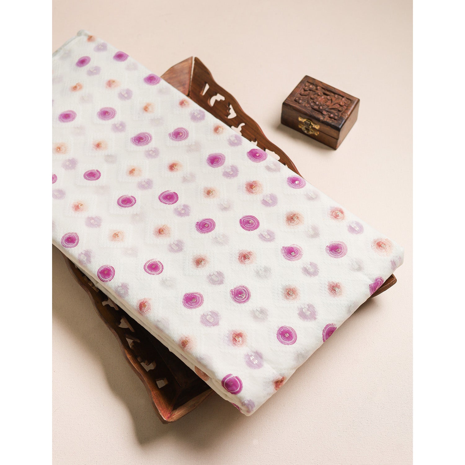 CHANDERI SILK BRUSH PAINTED FABRIC