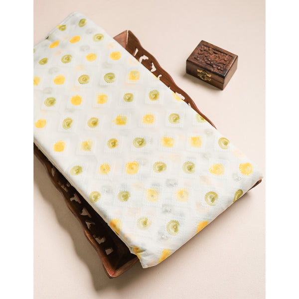 CHANDERI SILK BRUSH PAINTED FABRIC