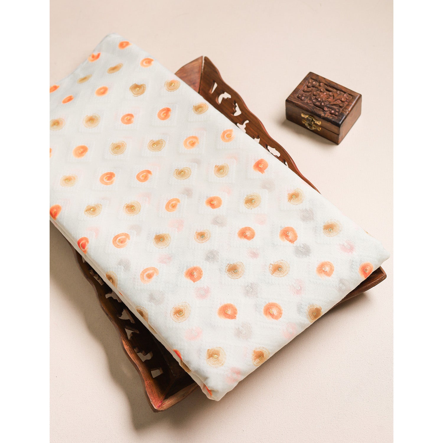 CHANDERI SILK BRUSH PAINTED FABRIC