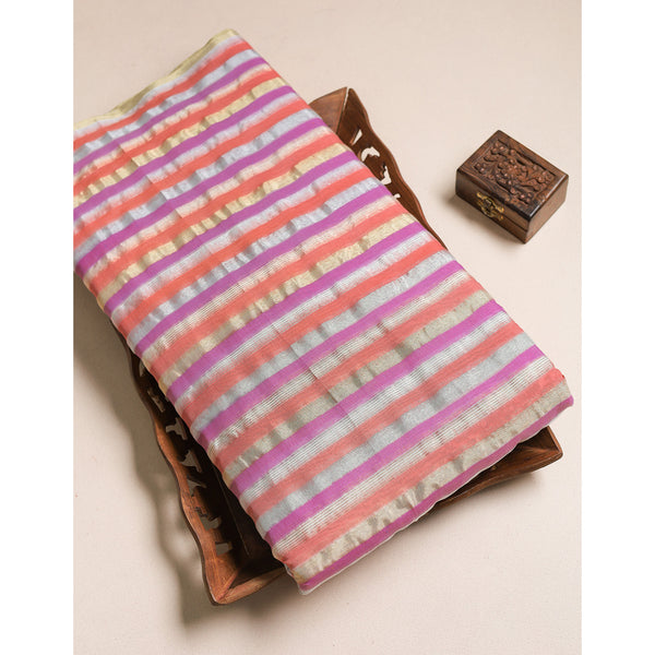 CHANDERI TISSUE STRIPED FABRIC