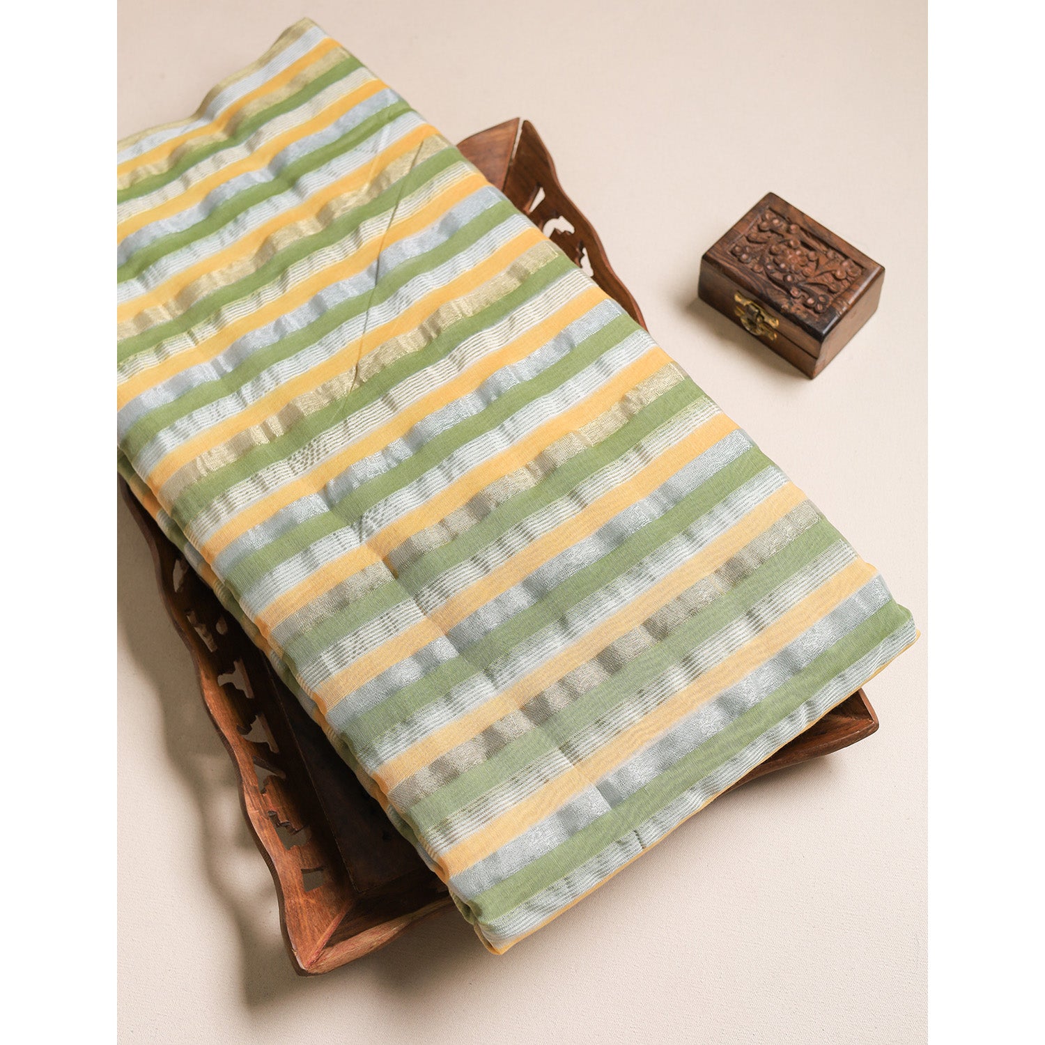 CHANDERI TISSUE STRIPED FABRIC