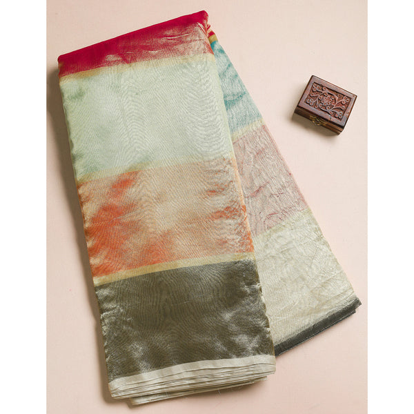 TISSUE SILK BORDER FABRIC