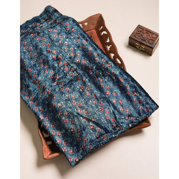 AJRAKH HANDBLOCK PRINTED VELVET FABRIC