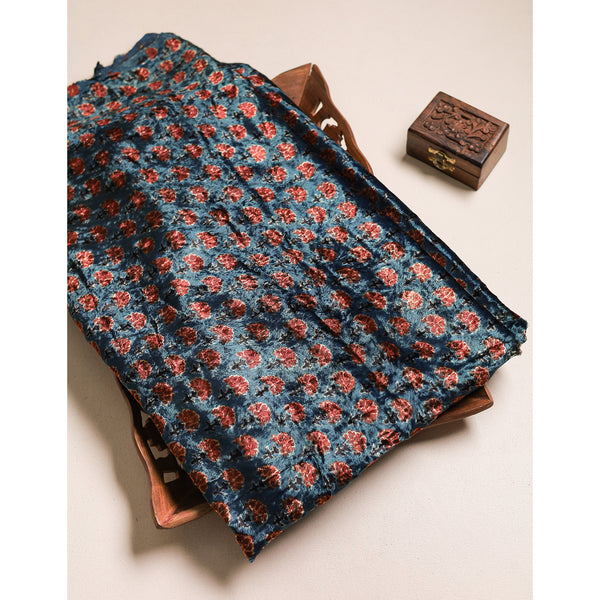 AJRAKH HANDBLOCK PRINTED VELVET FABRIC
