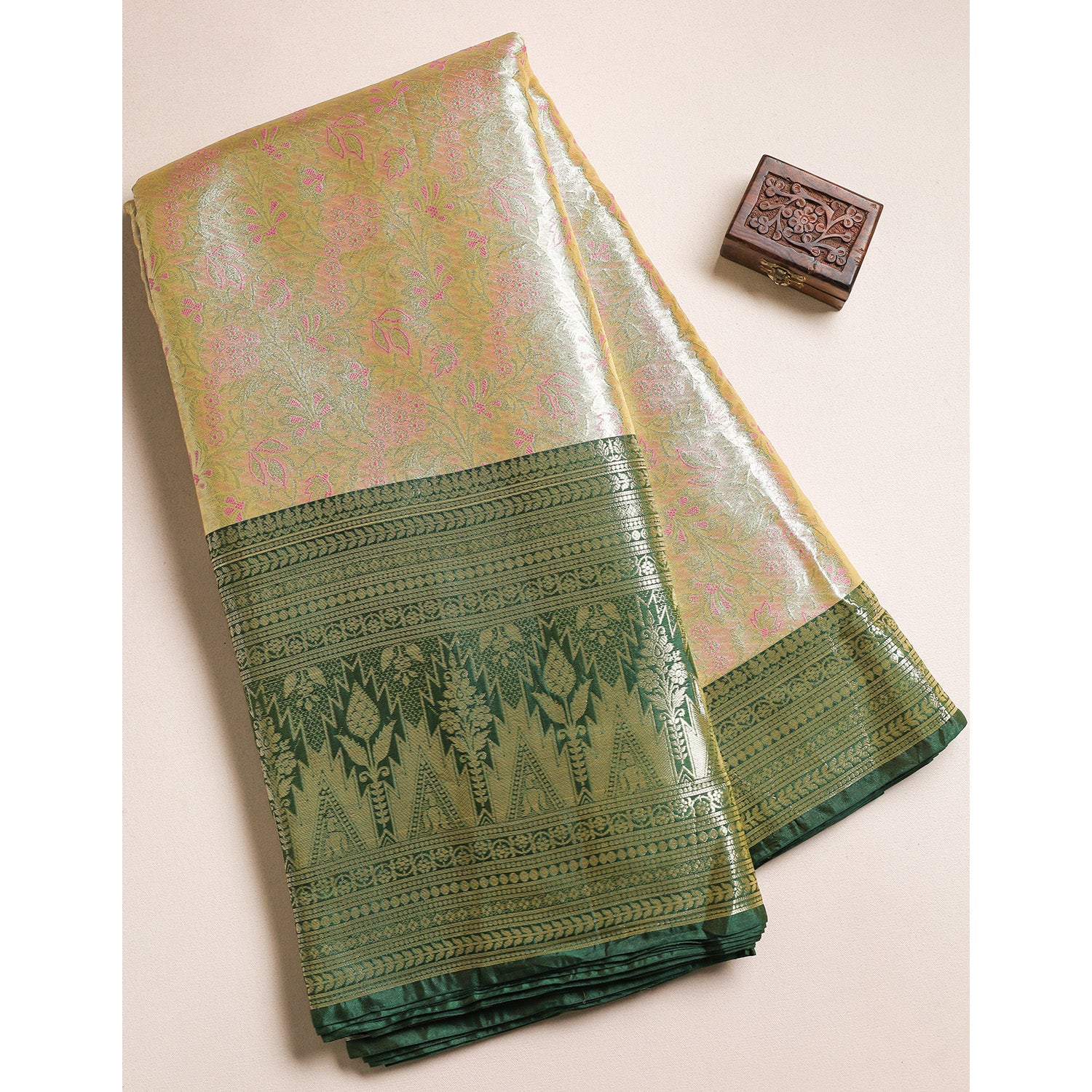 TISSUE SILK BORDER FABRIC