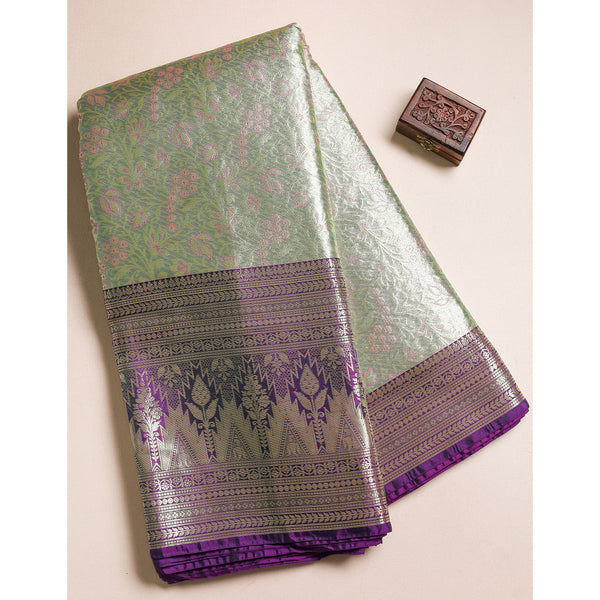 TISSUE SILK BORDER FABRIC