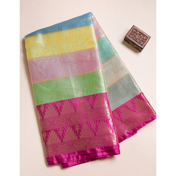 TISSUE SILK BORDER FABRIC