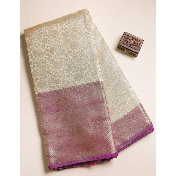 TISSUE SILK BORDER FABRIC