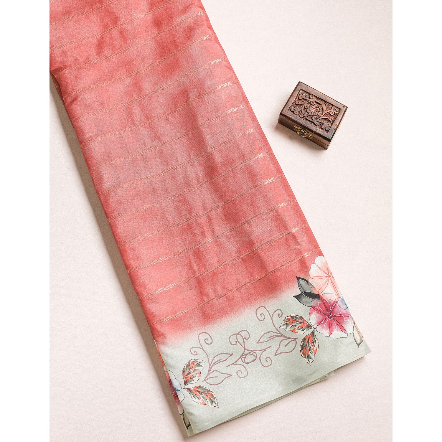 SEMI TUSSAR PRINTED FABRIC